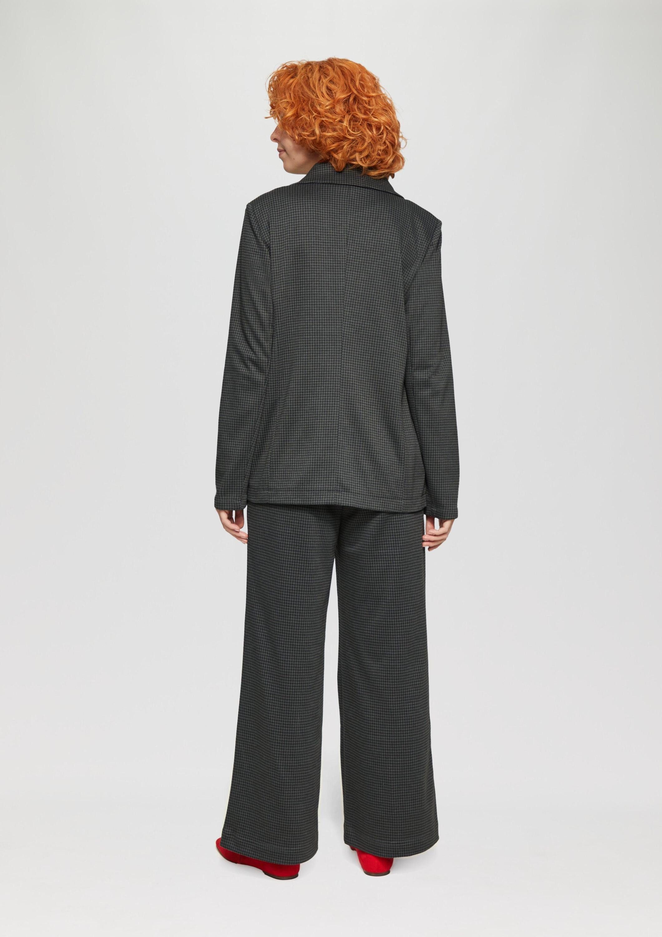 QS Jackenblazer Indoor-Blazer Karierter Blazer aus Viskosemix