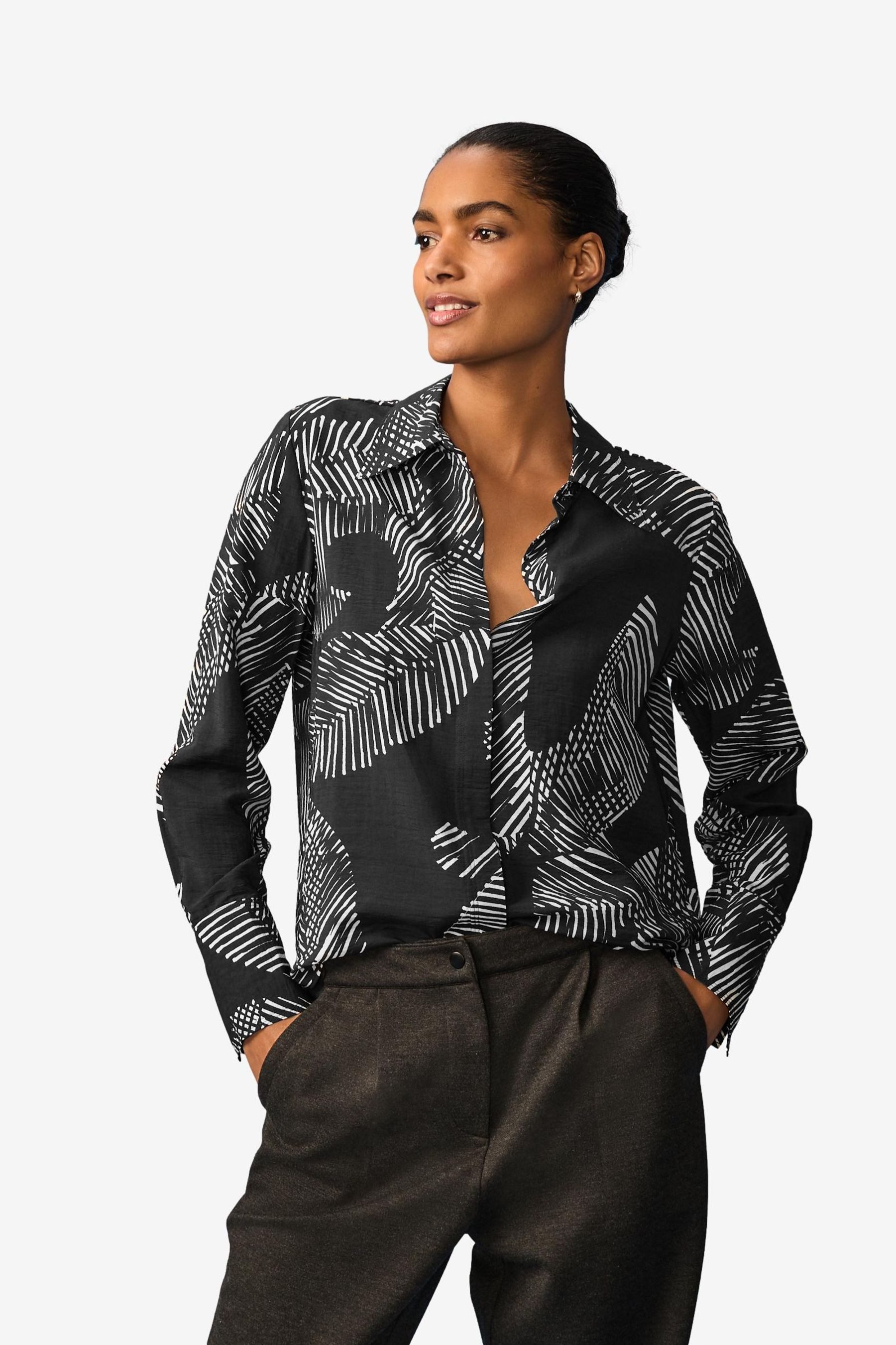Langarmbluse Langärmeliges Button-down-Hemd