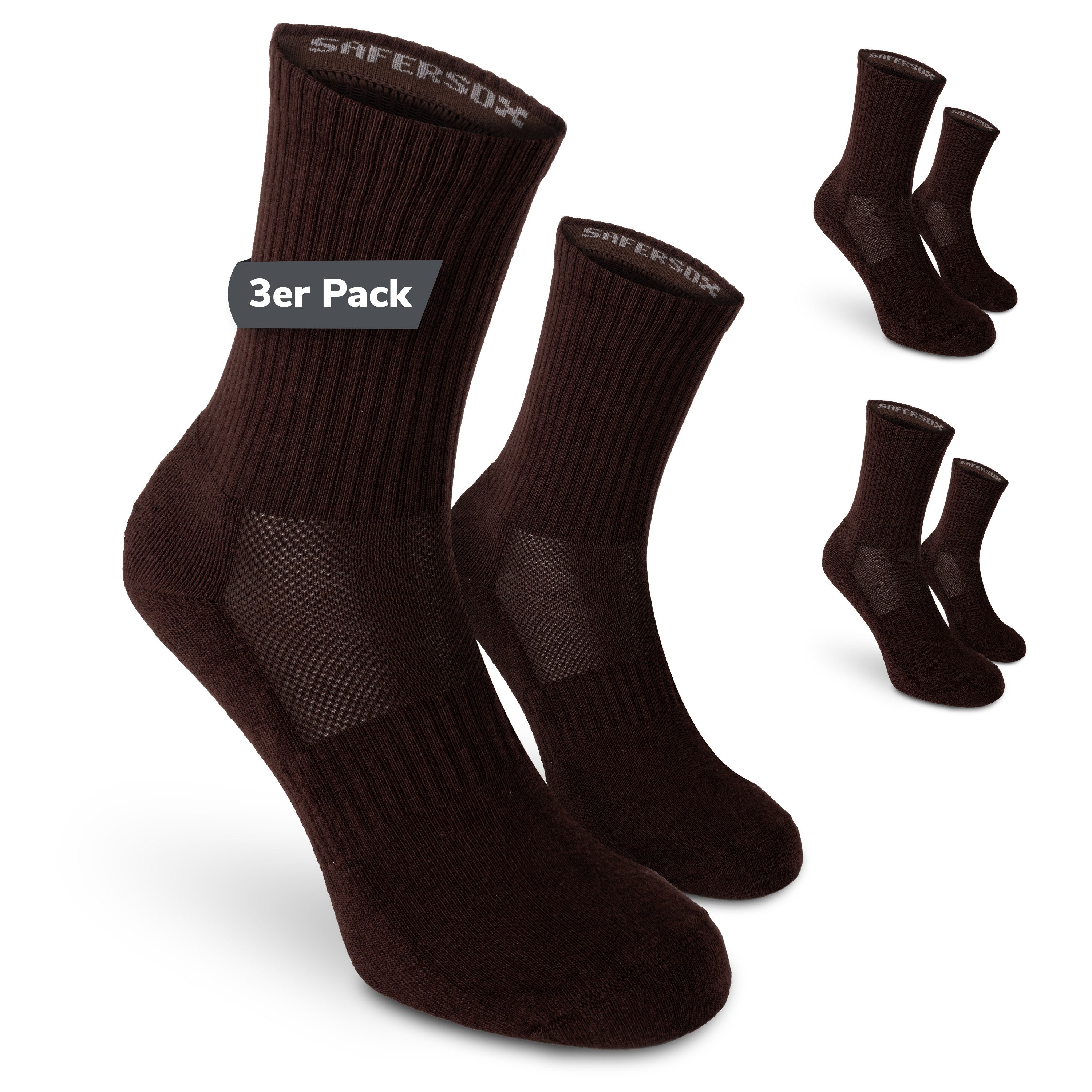 SAFERSOX Funktionssocken Sportsocken mit Mückenschutz (Set, 3 Paar) geruchshemmend, hoher Baumwollanteil, Made in EU