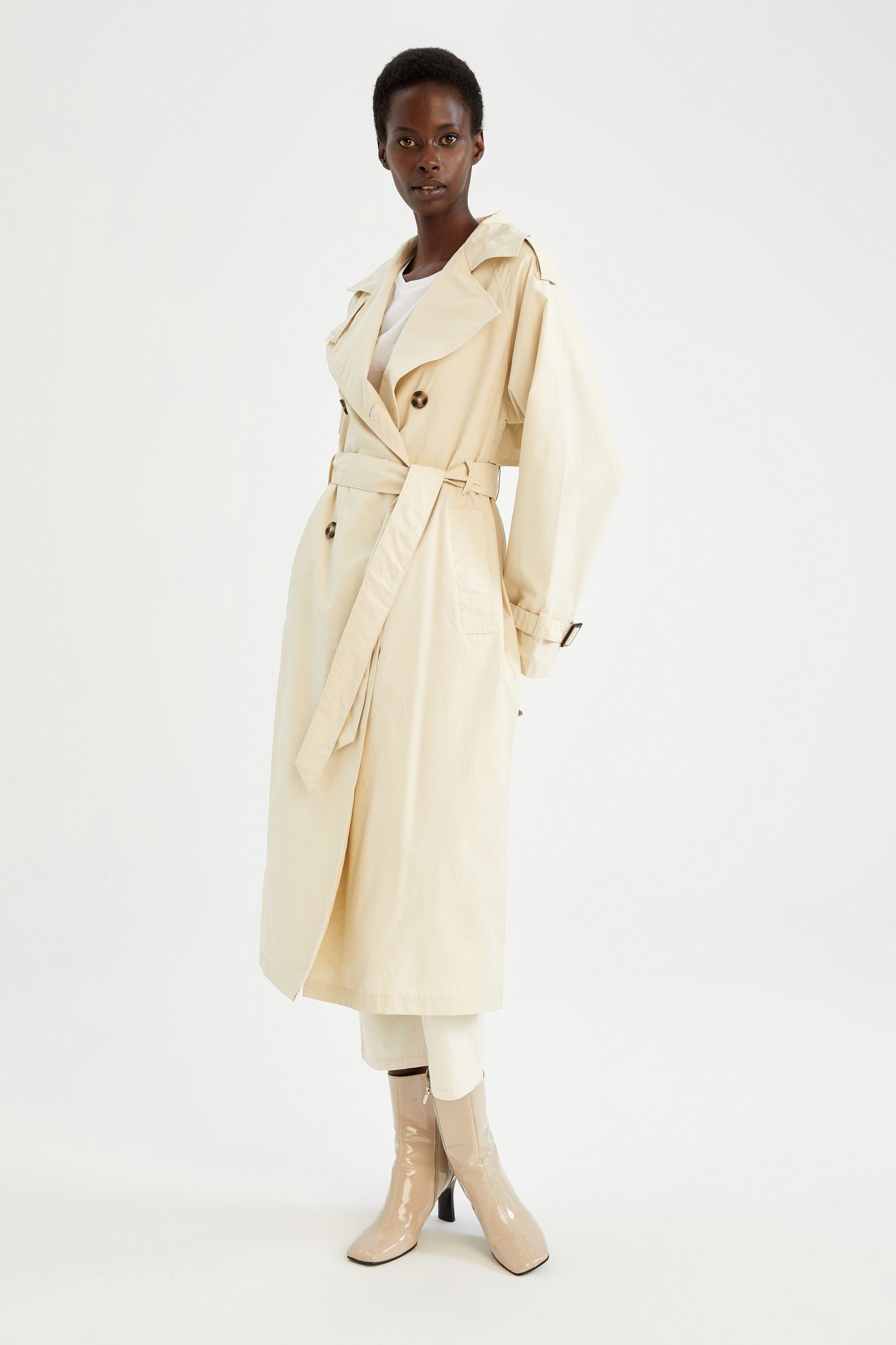 DeFacto Trenchcoat Damen FIT Trenchcoat RELAX