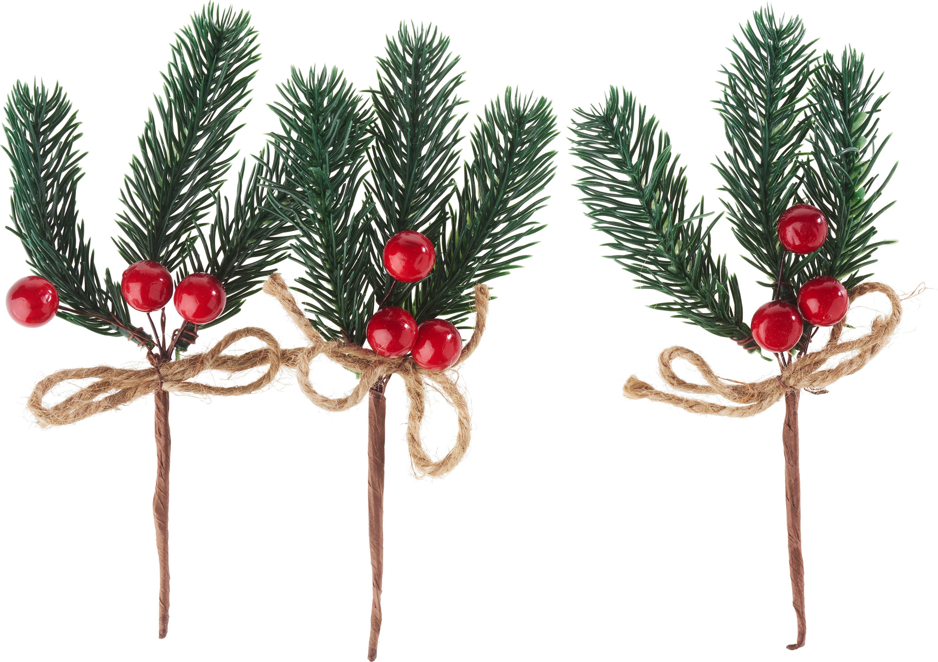 Kunstpflanze Tannenzweig mit Beeren, VBS, 3 günstig online kaufen