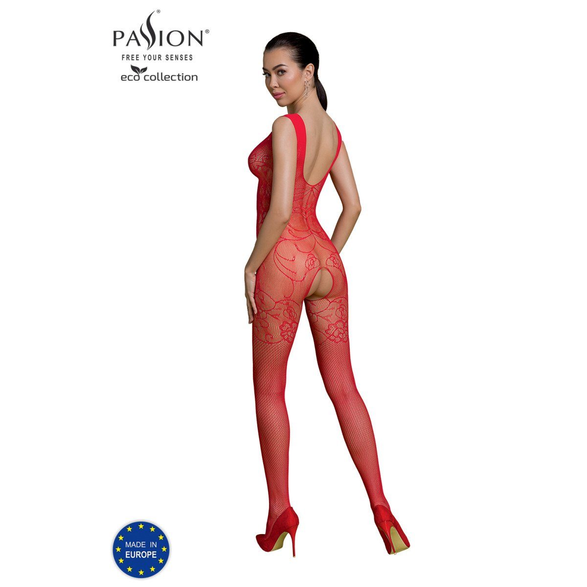 BS012 Catsuit - Passion ECO Bodystocking (S/L) Eco Collection PE red
