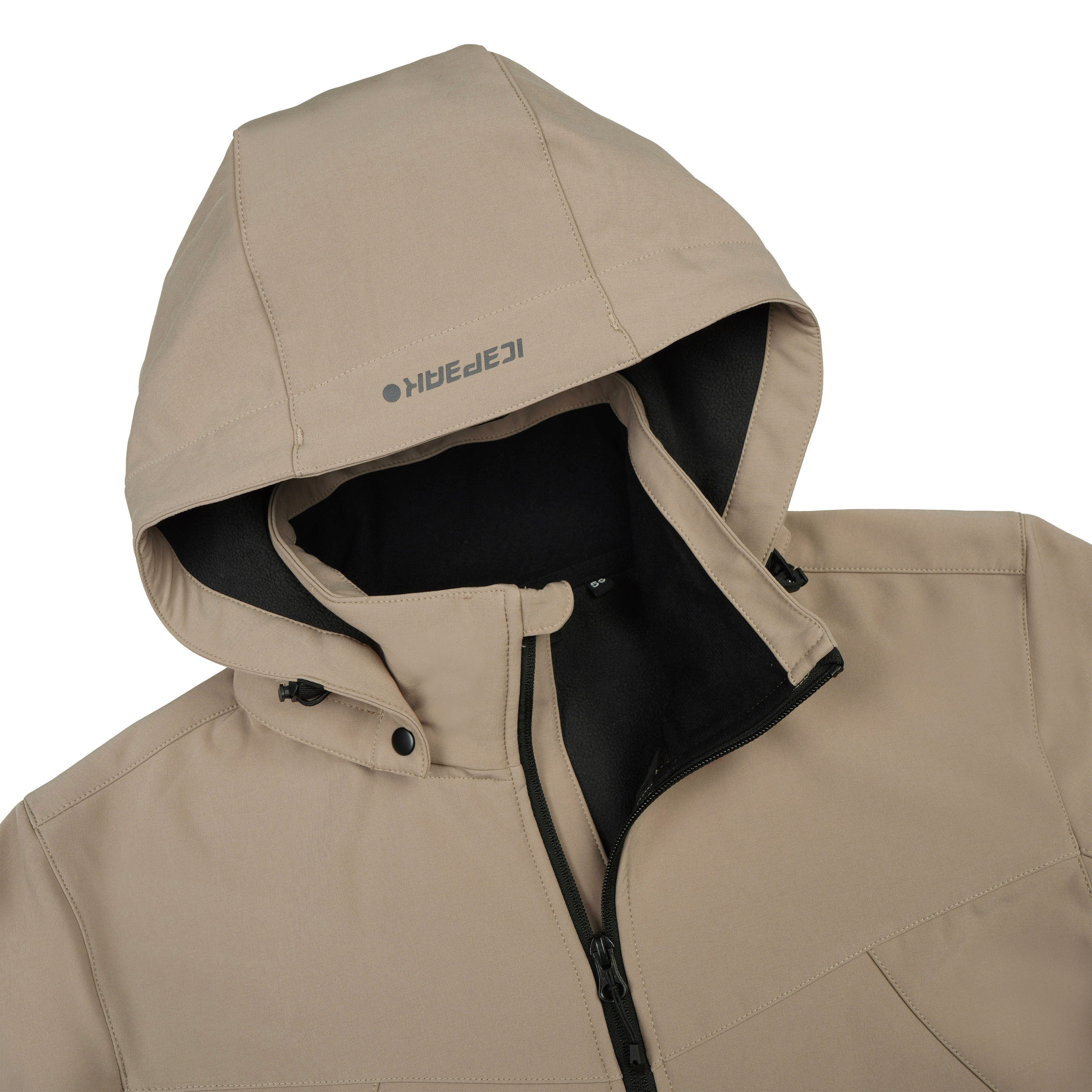Icepeak Softshelljacke ICEPEAK BRIMFIELD mit abnehmbarer Kapuze, winddicht, wasserabweisend, atmungsaktiv