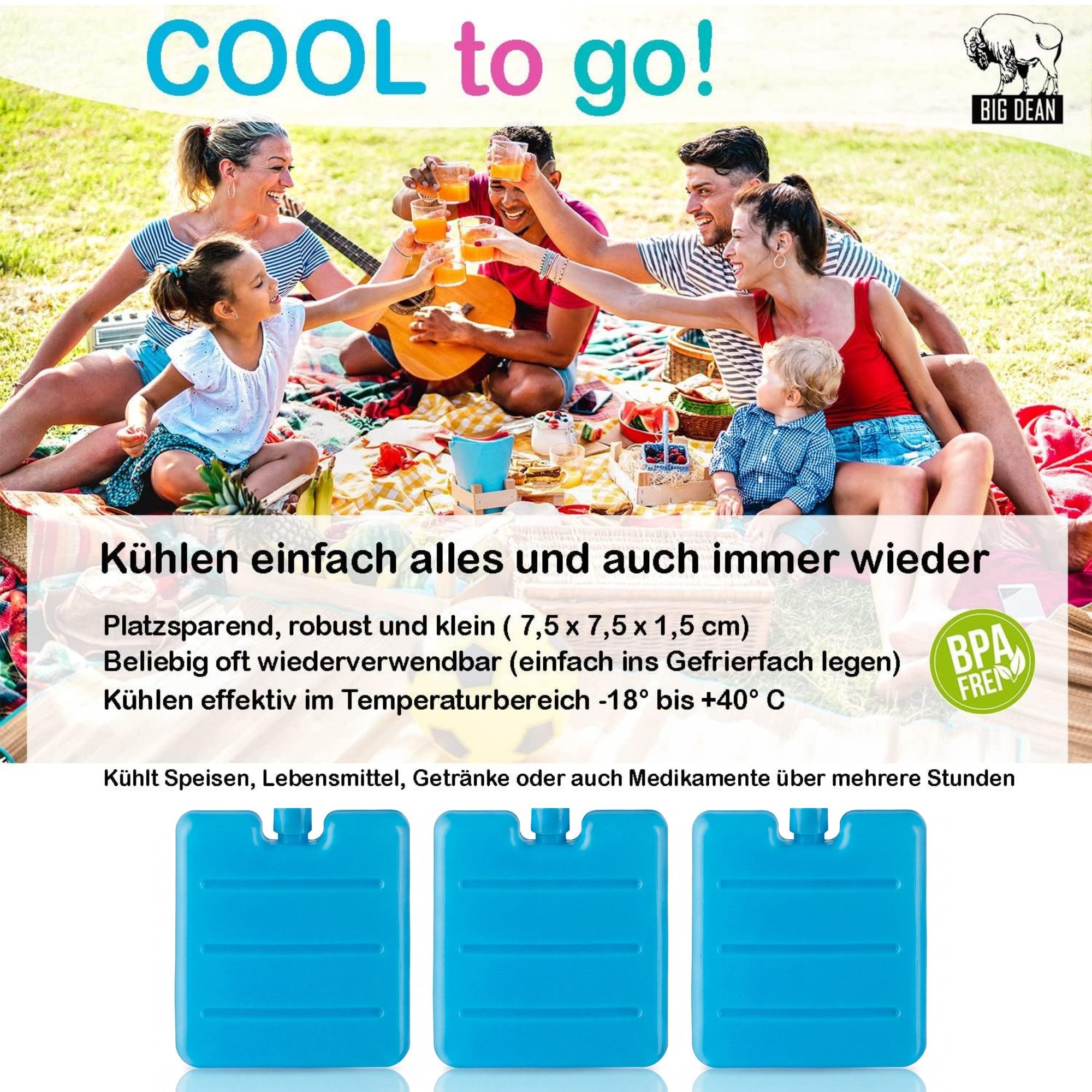 BigDean Kühlakku 6x Mini Kühlakkus 7,5cm klein perfekt für Kühltasche Brotdose Lunch, Mini Kühlakkus, Platzsparen, Passt in jede Lücke
