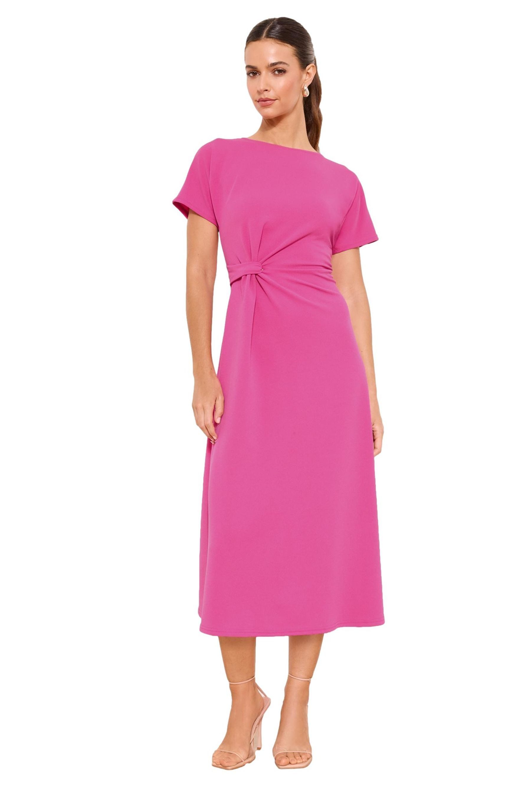 LIPSY Midikleid Lipsy Midikleid mit seitlichem Knoten, Regular (1-tlg)