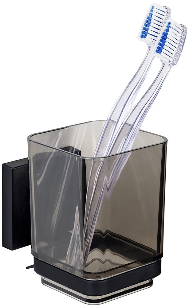 WENKO Zahnputzbecher Vacuum-Loc® Modell Quadro, mit Wandhalterung ohne Bohr günstig online kaufen