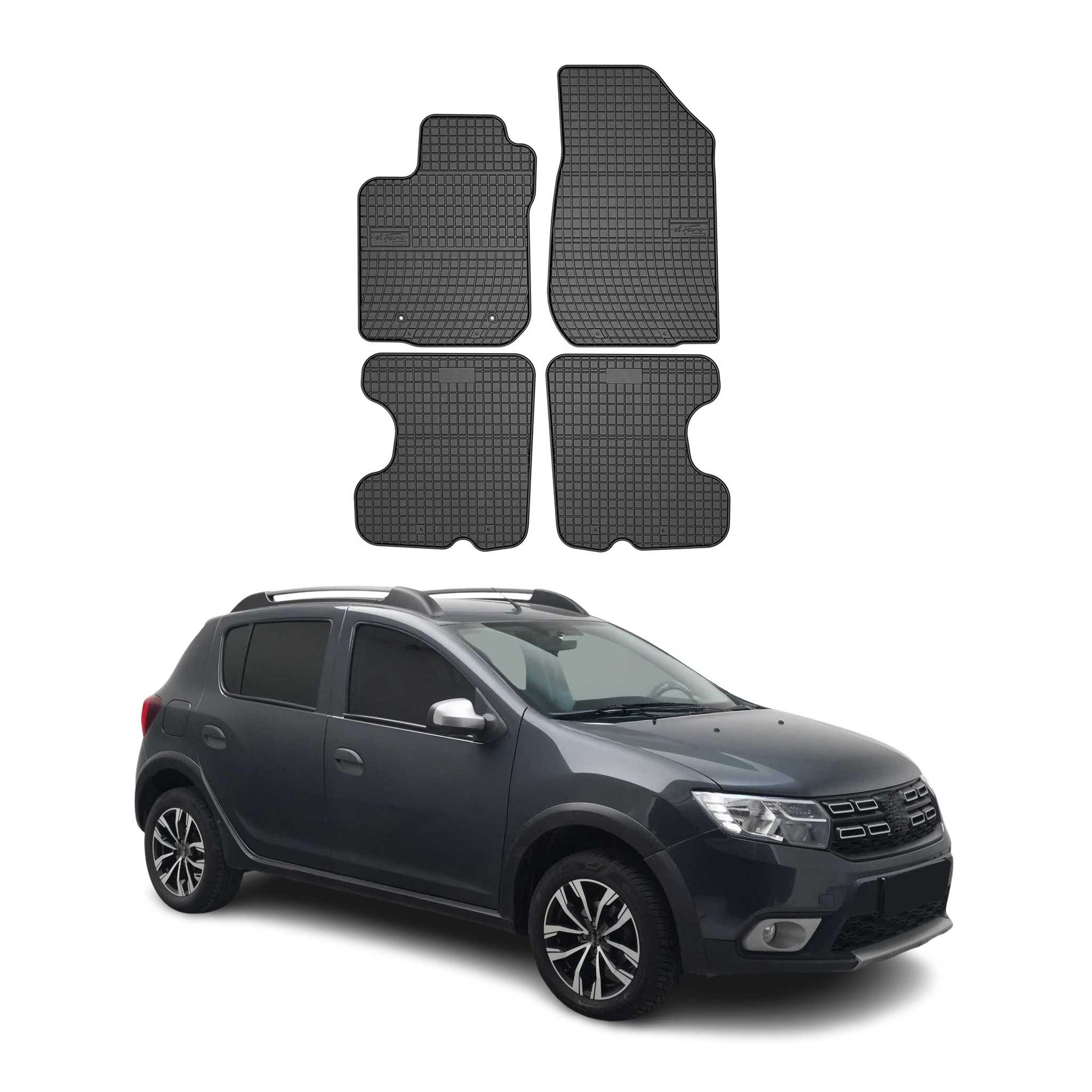 OMAC Auto-Fußmatten für Dacia Sandero Stepway Gummimatten Schwarz 4 tlg (4 St), für Dacia Sandero Stepway Dacia Sandero Stepway, Antirutsch,Wasserfest,Einfache Installation