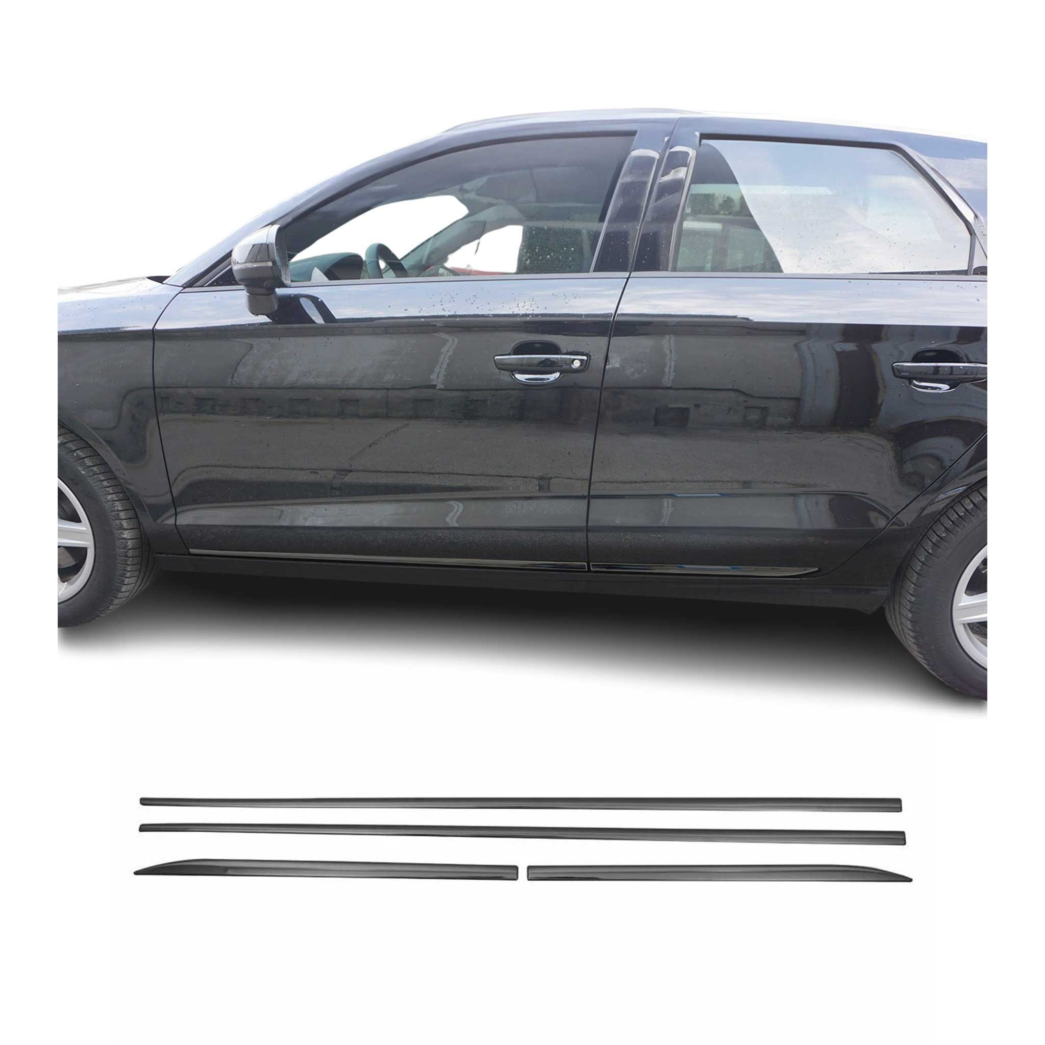 OMAC Zierleisten-Aufkleber Seitentürleisteleiste für BMW X6 E71 E72 2007-2014 Chrom Dunkel 4x, (4tlg), Langlebig,Einfache Reinigung,Einfache Installation,Rostbeständig