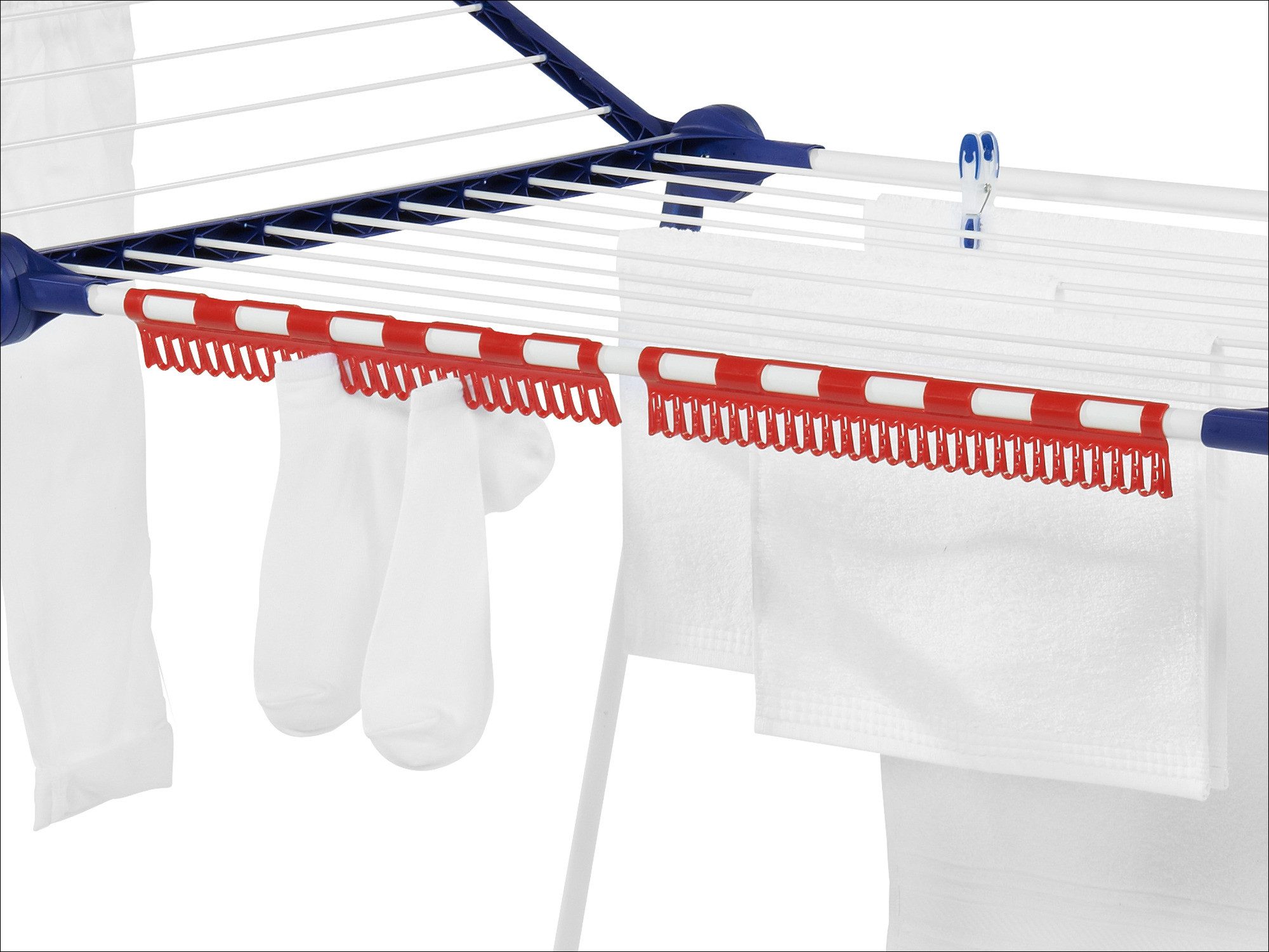 Leifheit Wand-Wäscheleine Kleinteilehalter 2er Set, Platz für 27 Kleinteile, 2er Set, aufhängen ohne Klammern