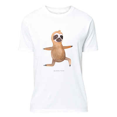 Mr. & Mrs. Panda T-Shirt Faultier Yoga - Weiß - Geschenk, Gelassenheit, Männer, Entspannung, (1-tlg)