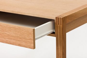 Woodman Schreibtisch New, mit offenem Regal und Schublade, Holzfurnier aus Eiche