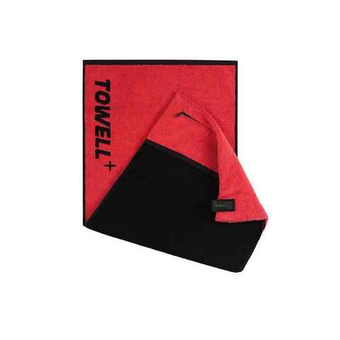 Stryve Sporthandtuch Towell + Handtuch mit Tasche und Magnetclip, Rot/Schwarz