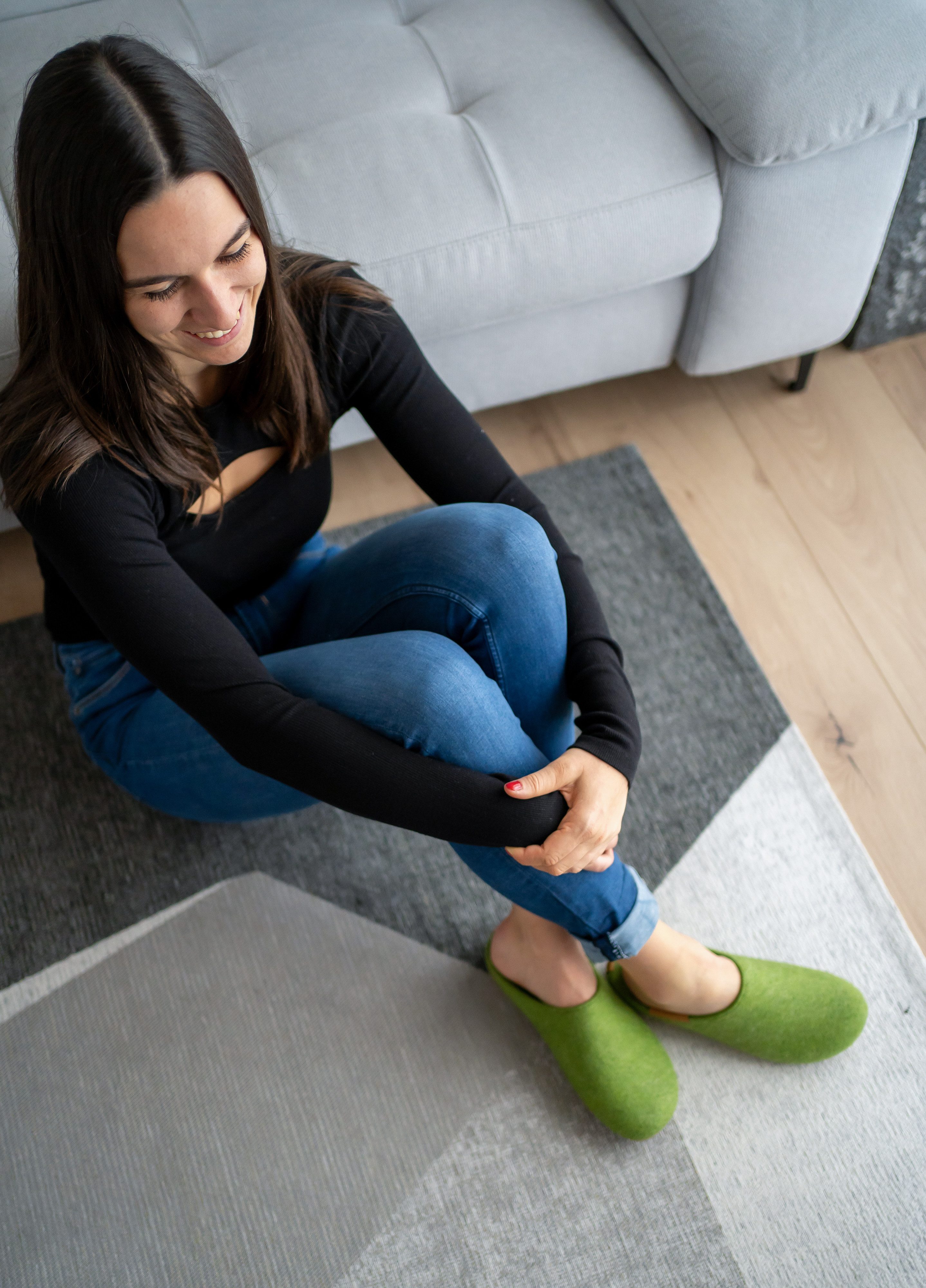 Beck Damen Filz-Clogs Ellen mit hohem Schurwollanteil Hausschuh mit herausnehmbarer Innensohle und rutschfester Laufsohle