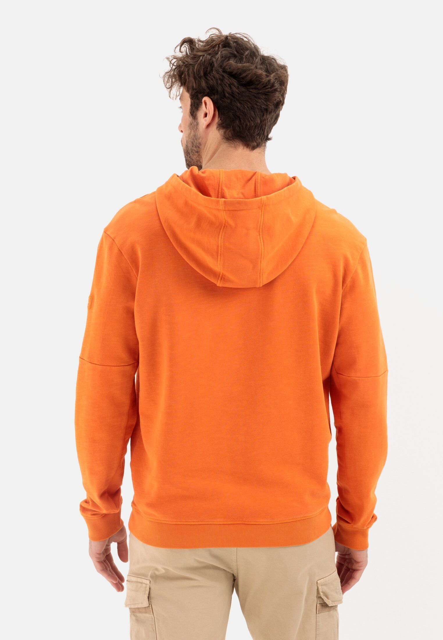 camel active Hoodie Hoodie aus reiner Baumwolle Langarm