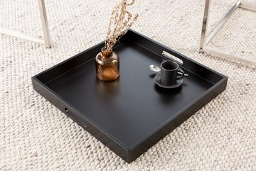 riess-ambiente Beistelltisch ELEMENTS 50cm schwarz / silber (Set, 2-St), Wohnzimmer · Holzwerkstoff · Metall · abnehmbares Tablett · Design