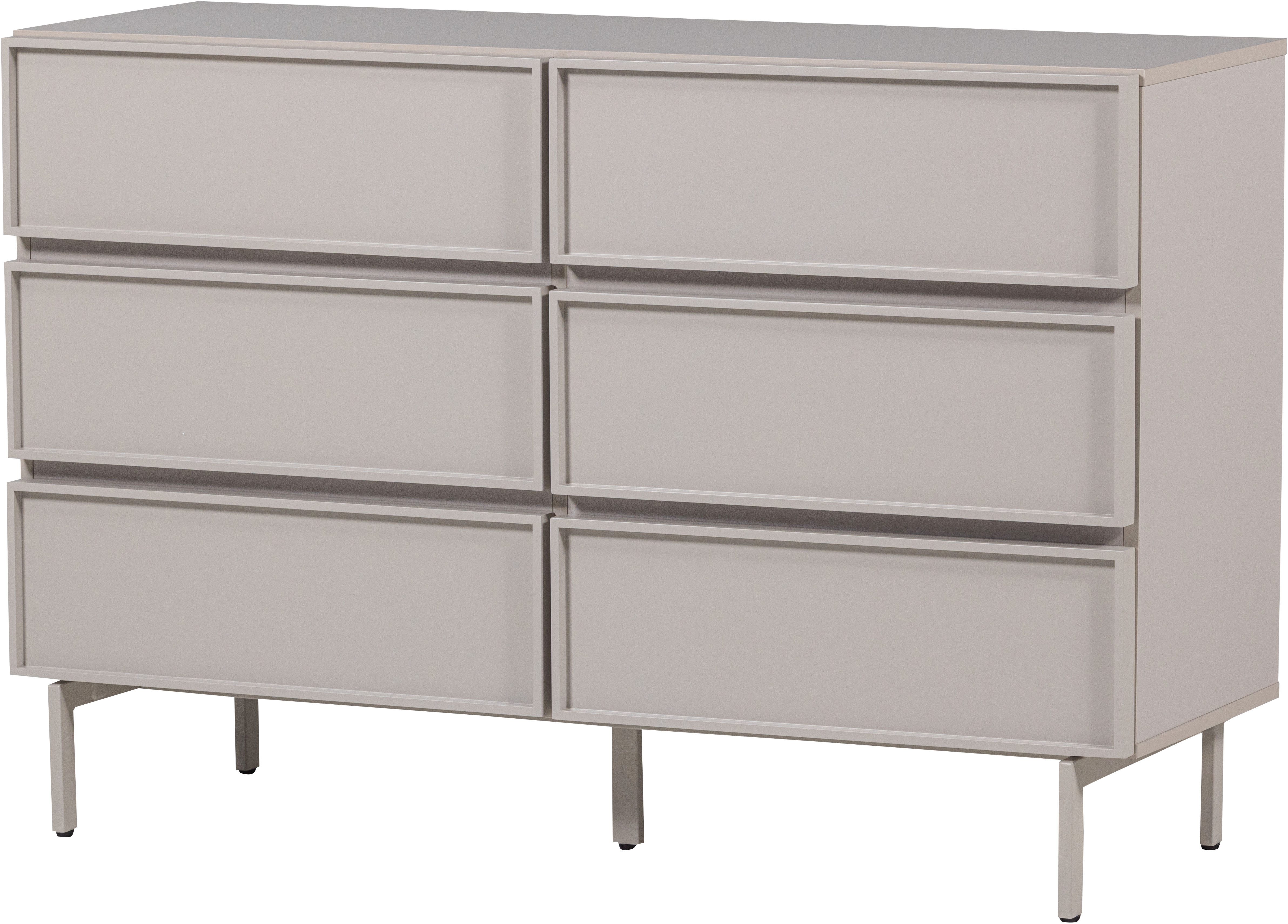 WOOOD Sideboard Tours mit Melamin-MDF und breiter Ausführung B 120 x T 42 x H 80 cm, Tragkraft Deckplatte 50 kg, schmutzabweisende Oberfläche