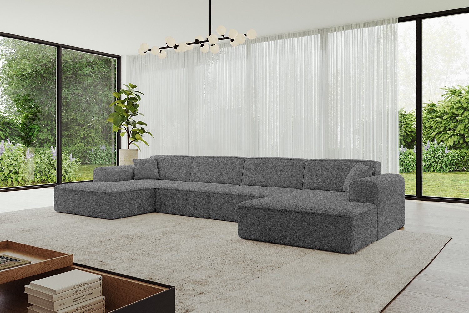 ALTDECOR Wohnlandschaft IREA-U2-v3, Sofa Praktische Bequeme Funktionsecke Couch U-Form Eckcouch, Corner Sofa U-Form Vielseitige Sofa Wohnlandschaft Wohnzimmer