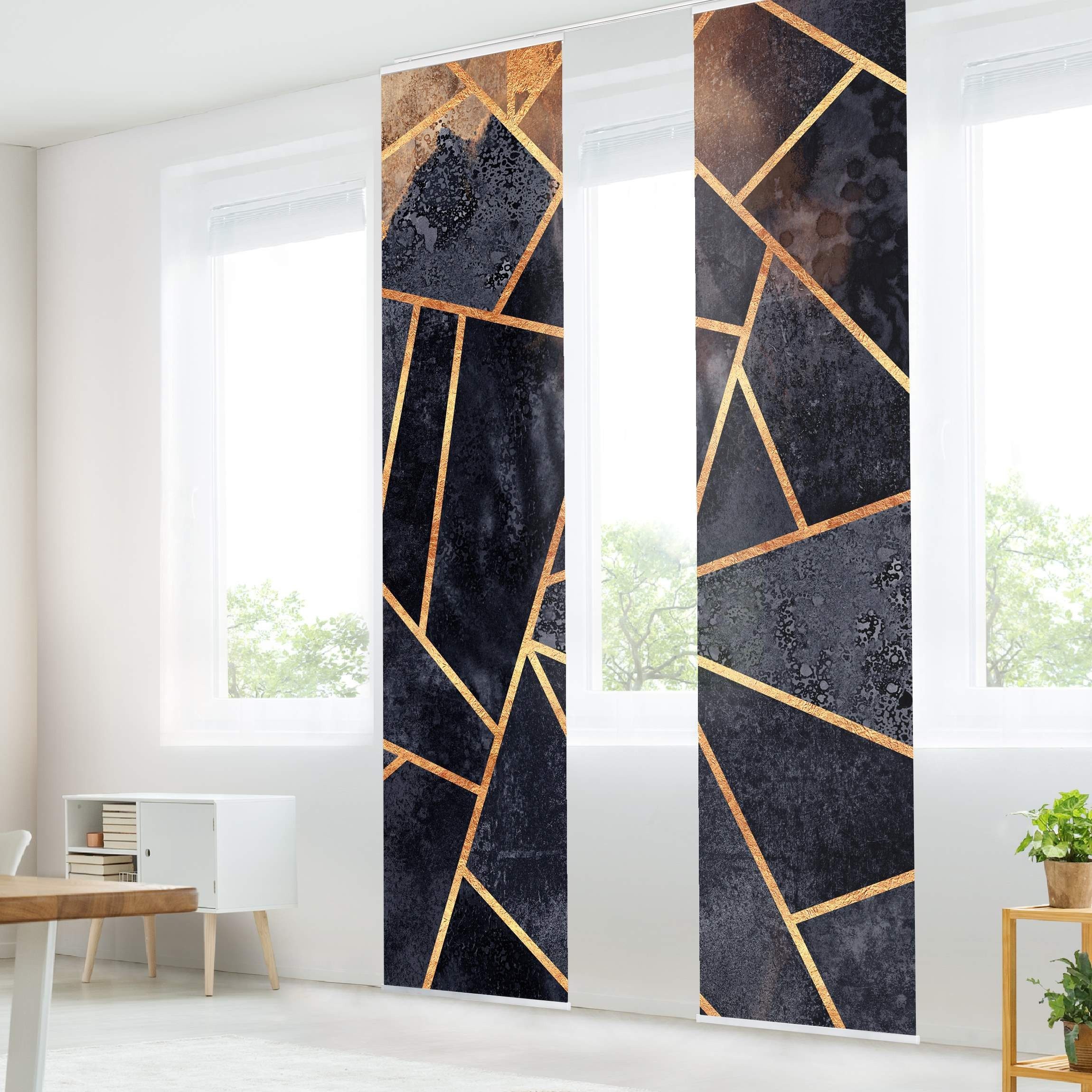Bilderdepot24 Schiebegardine modern Flächenvorhang blickdicht Onyx günstig online kaufen