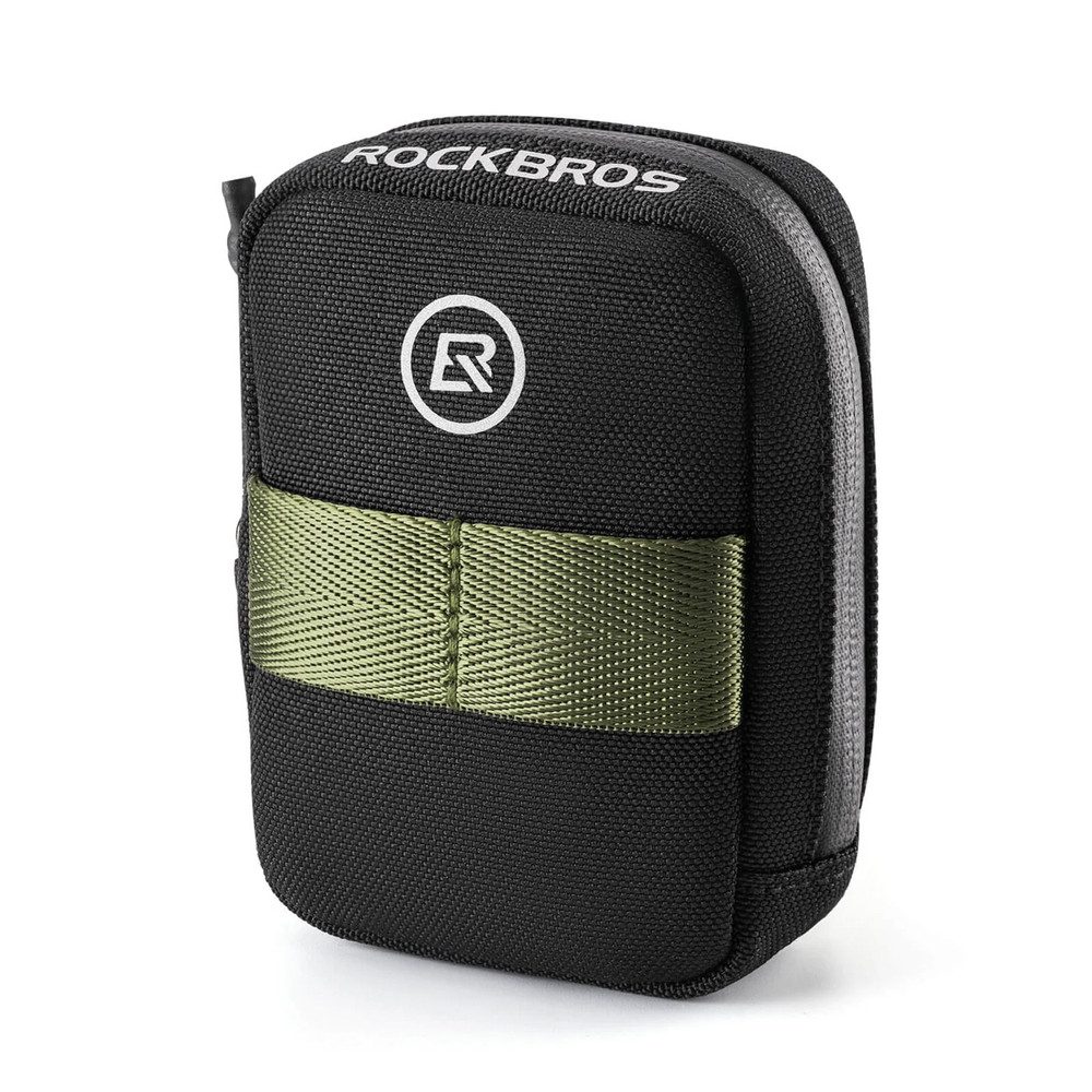 ROCKBROS Satteltasche Fahrradtasche Werkzeugtasche Rennradtasche (Spar-Set, 1-tlg., 9 x 5 x 11 cm leicht), CO2-Halter, Reflexlogo, 0,35 l, 43 g