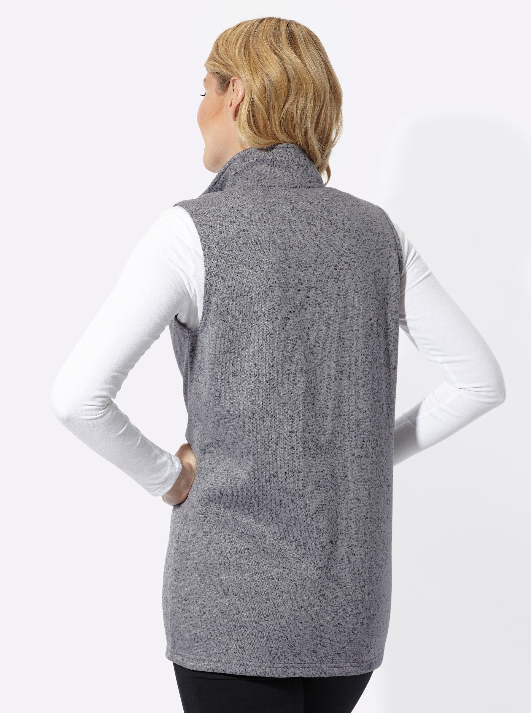 Sieh an! Fleeceweste Strickfleece-Weste Länge ca. 78 cm – Bild 2 von 5