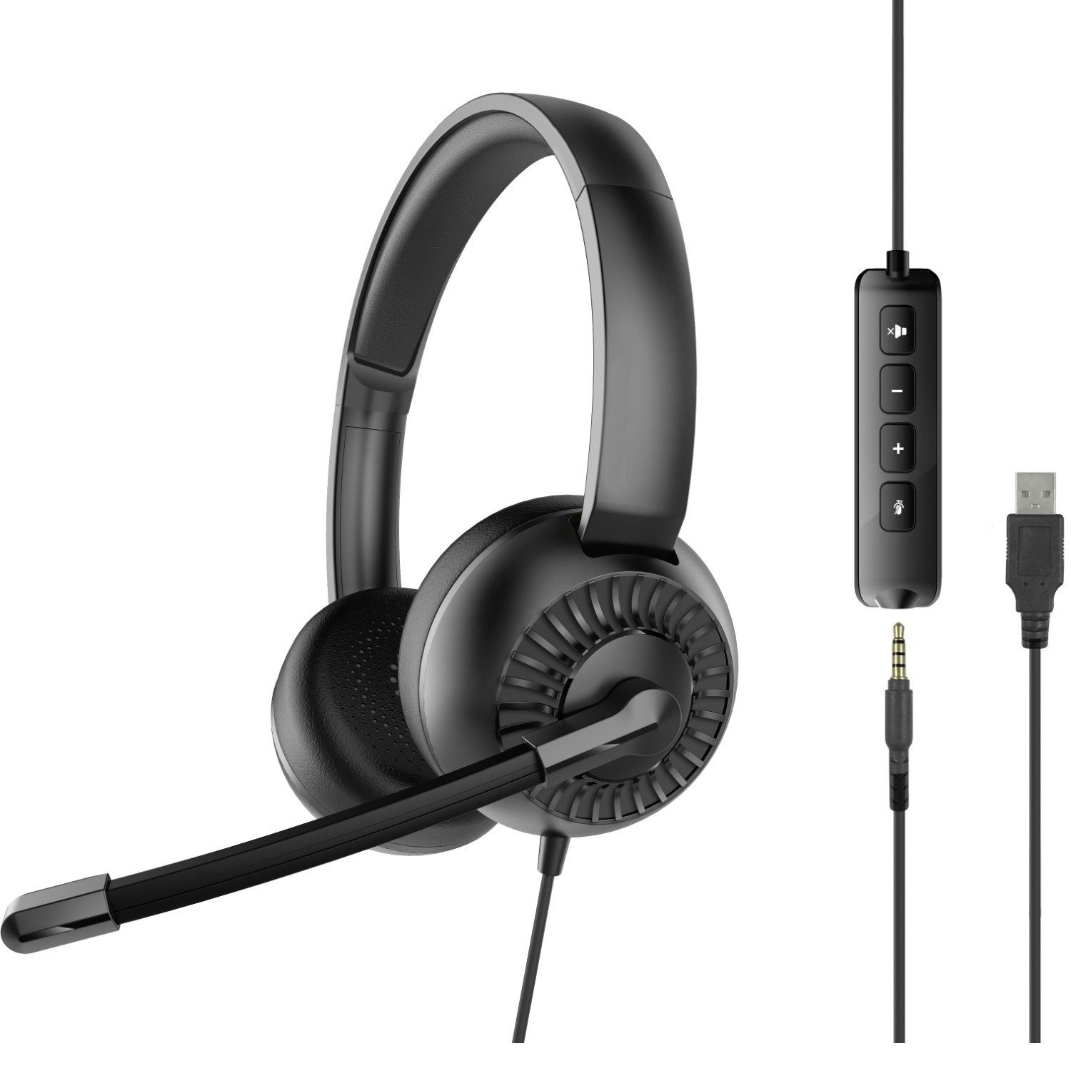 METIS USB Stereo Headset 3.5mm Klinke + USB Soundcard Headset