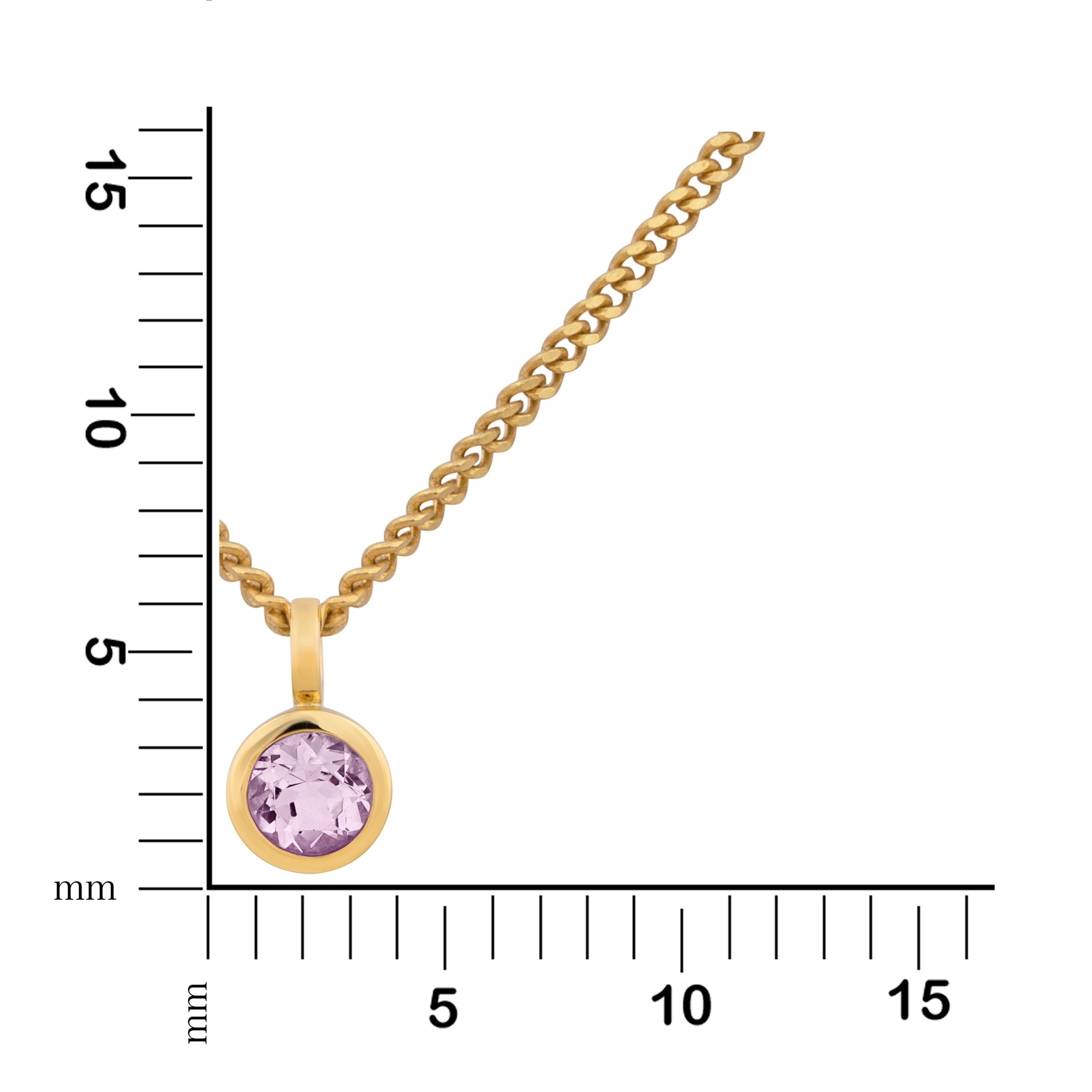 Orolino Kette mit Anhänger Gold 585 mit pinkem Amethyst 5mm günstig online kaufen