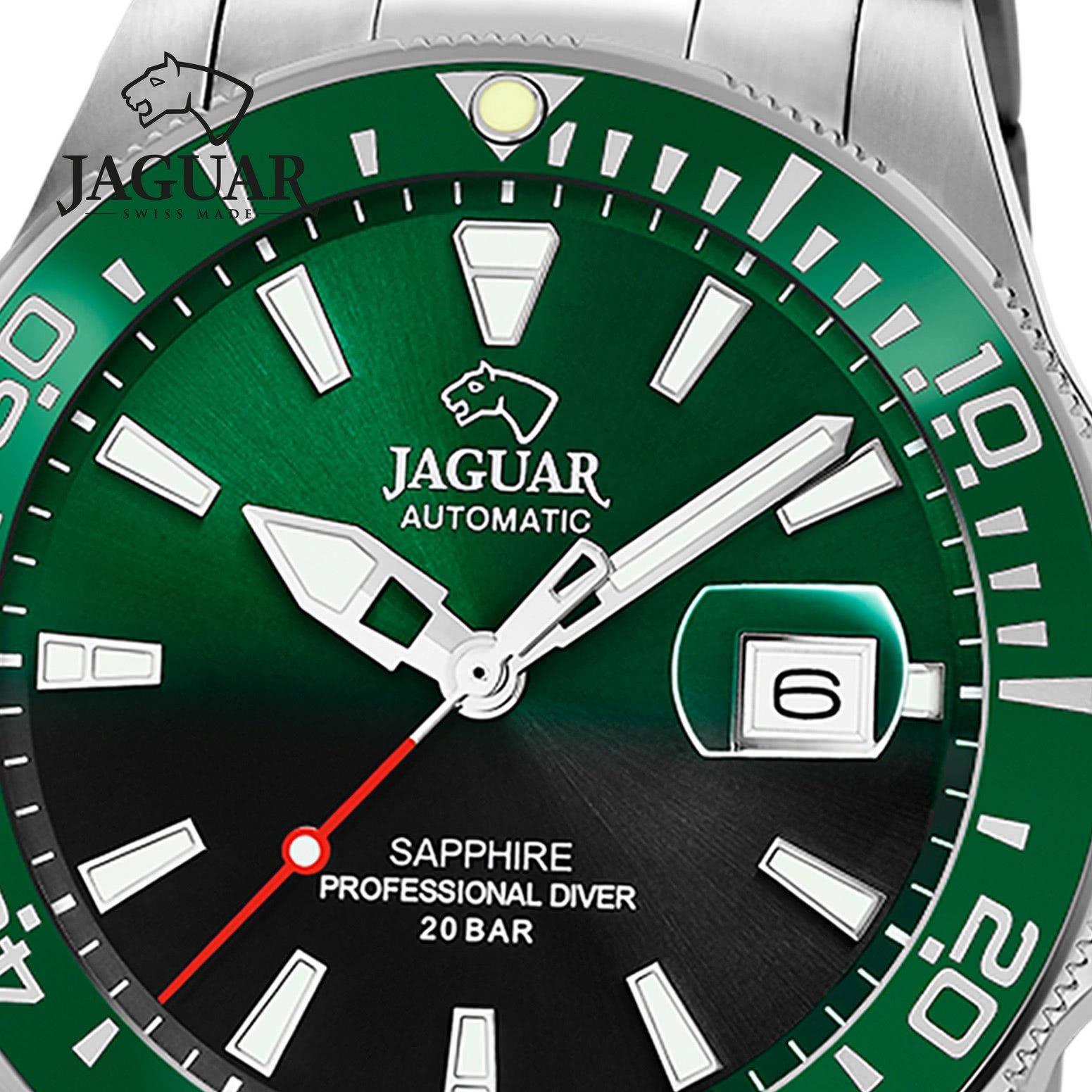 JAGUAR Automatikuhr Jaguar Herrenuhr Edelstahl silber Jaguar, (Analoguhr), Herren Armbanduhr rund, Edelstahlarmband silber