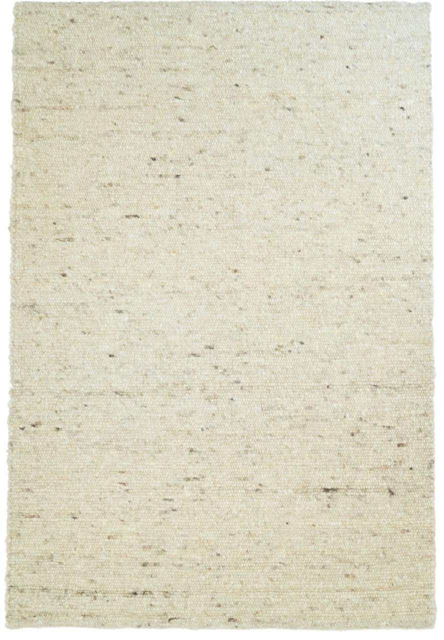 Wollteppich TaraCarpet Alpen, TaraCarpet, 10 mm, meliert Schurwolle 070x130 cm Wohnzimmer Handwebteppich beige beige Schlafzimmer Höhe: rechteckig