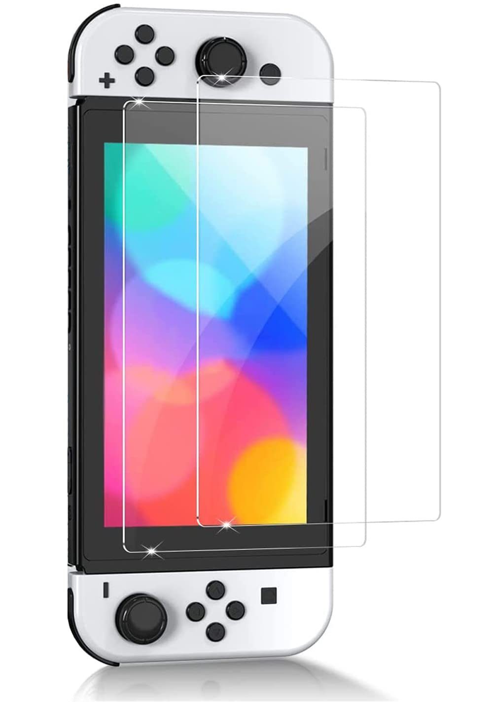 Schutzfolie 2X Schutzglas für Nintendo Switch OLED Panzerfolie Display Schutz Full Screen 9H