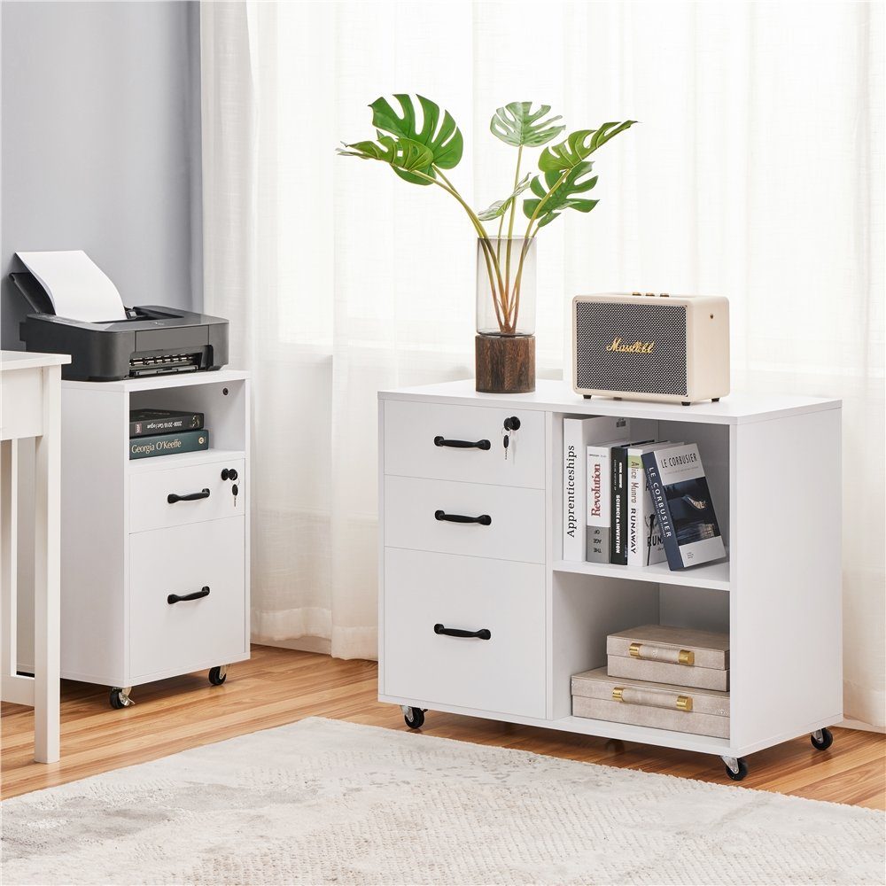 Yaheetech Aktenschrank mit Rollen, Schubladen und günstig online kaufen