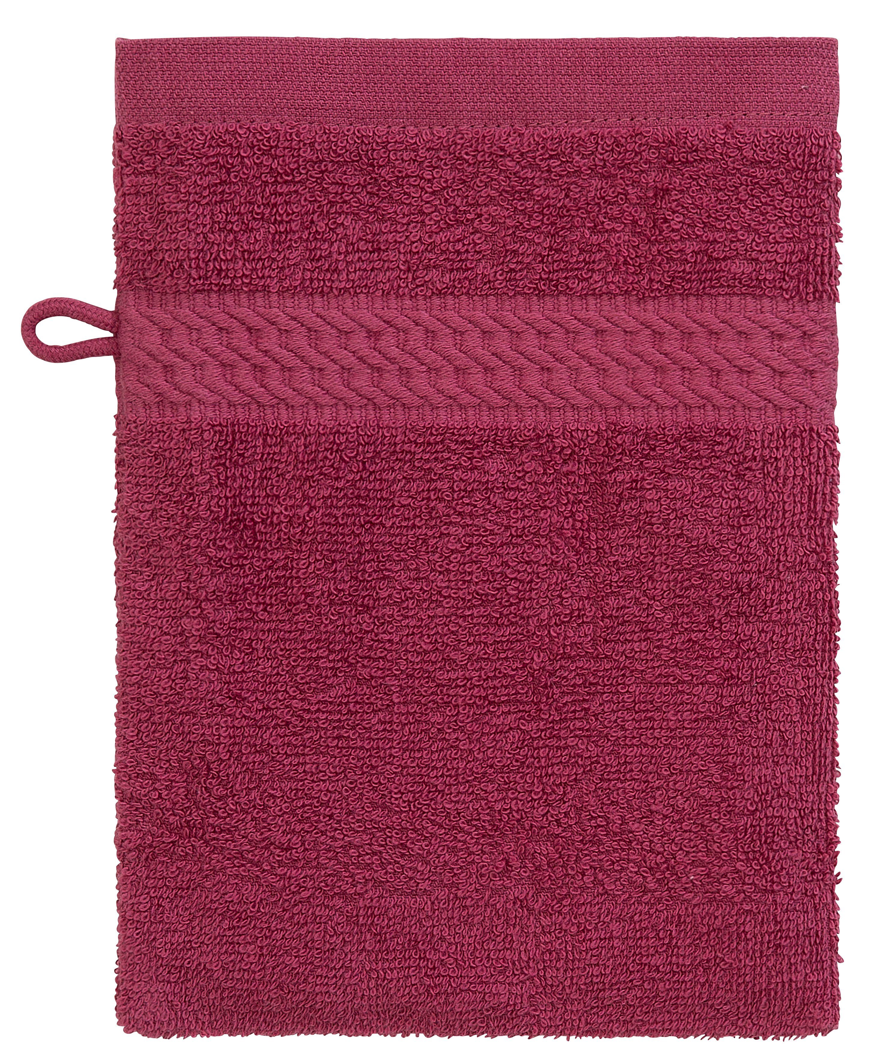OTTO home Waschhandschuh Juna, 6 Waschhandschuhe 16x21, 100% Baumwolle, Set und als Serie, (6-St), Handtuch-Set, mit Bordüre, Handtücher in Uni-Farben, weich