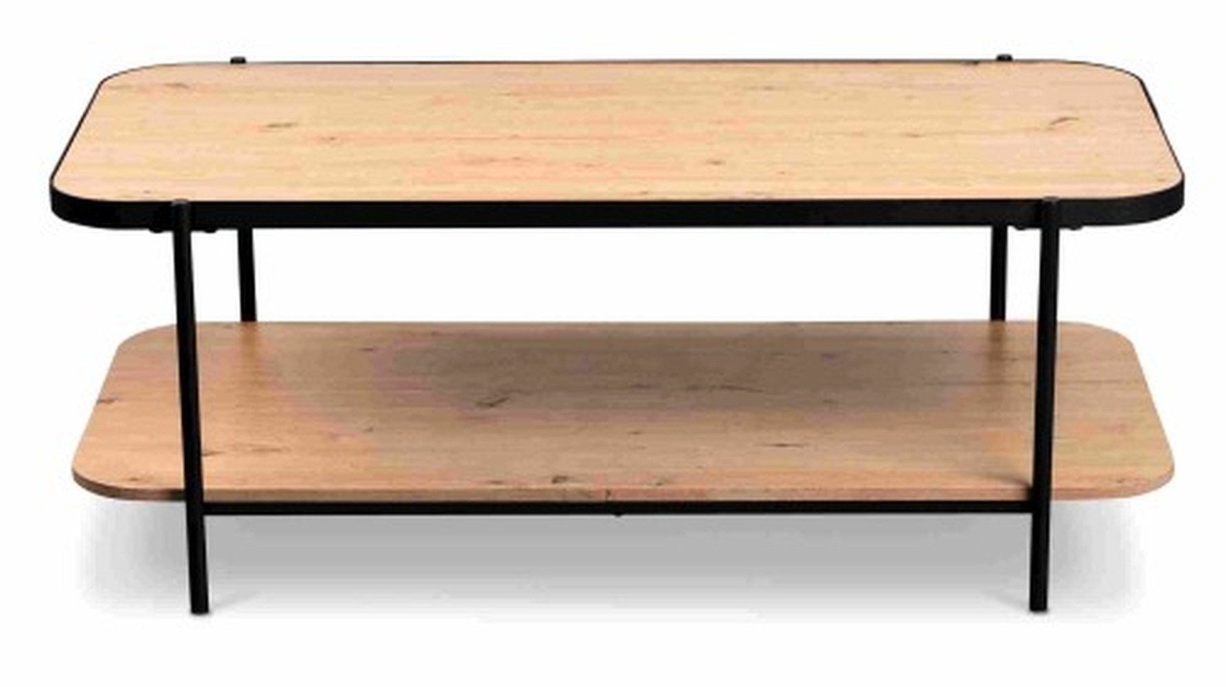 M2 Kollektion Couchtisch Ablageboden, Artisaneiche Dekor, MDF + Metall - 120x45x64cm (BxHxT)