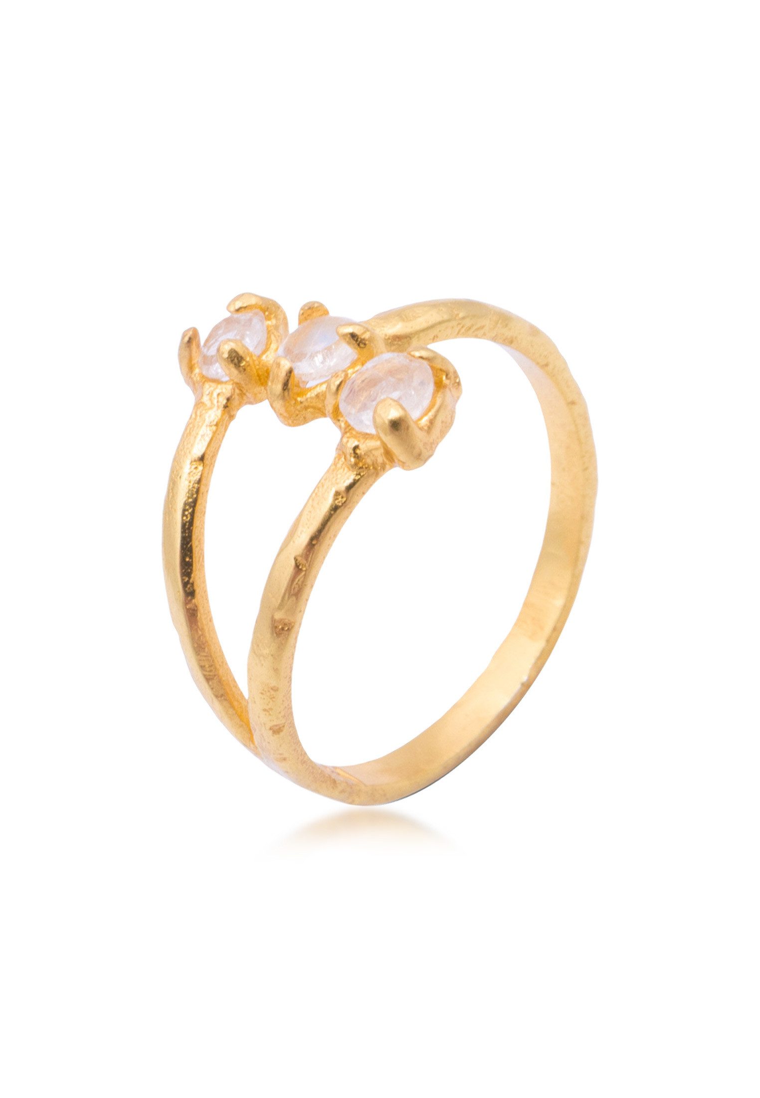 HAZE & GLORY Fingerring Mondstein - Trinity 925 Silber