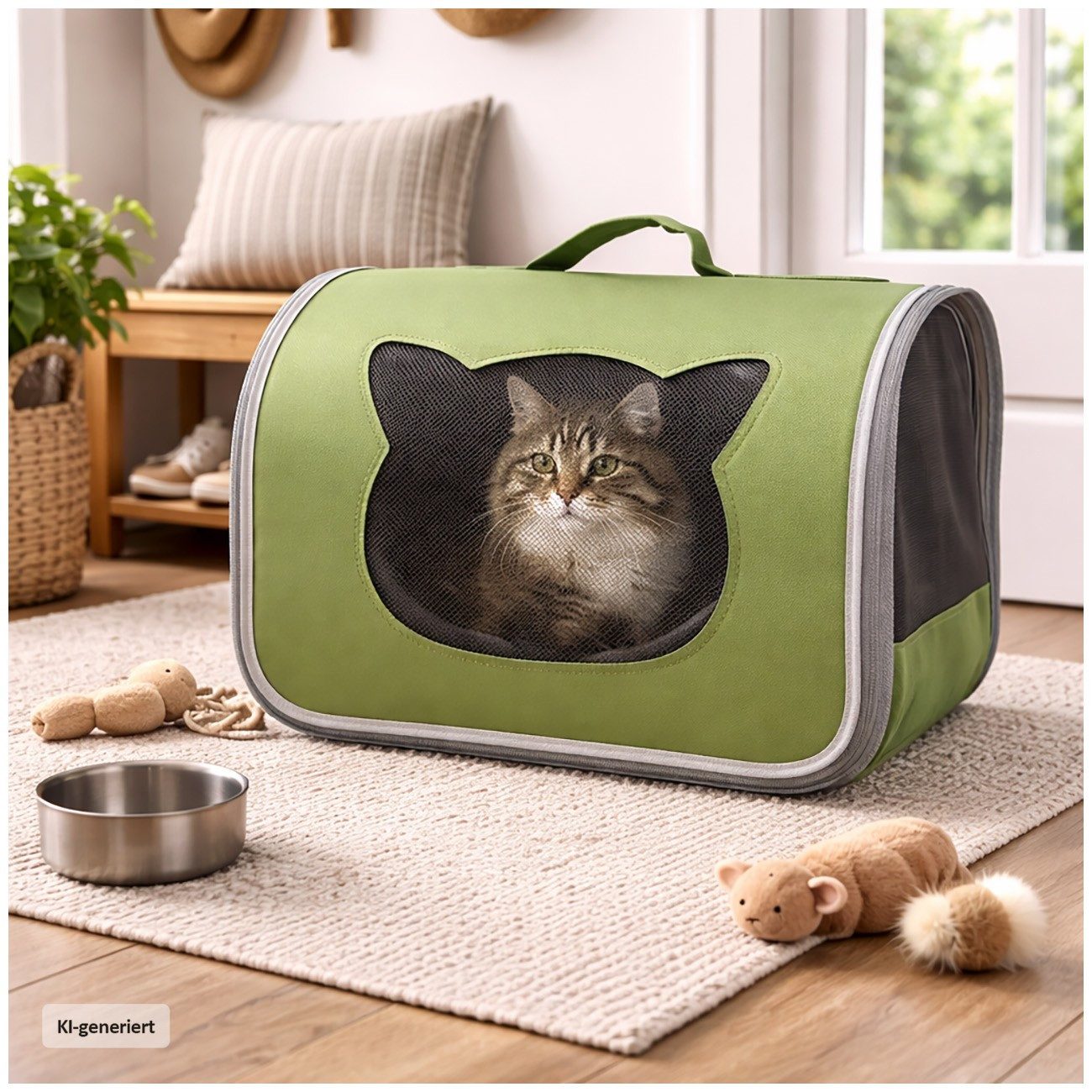 HTI-Living Tiertransporttasche Transporttasche Katze mit Fenster und Belüftung weich und bequem