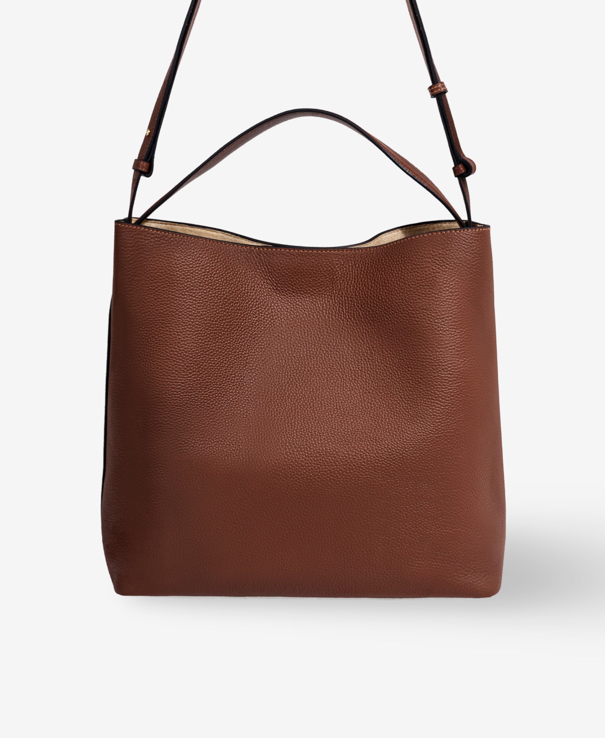 GLAMIRA Shopper Lysandra Brauner Shopper (Set, 2-tlg., mit abnehmbarer Geldbörse), echt Leder, mit geräumigem Hauptfach