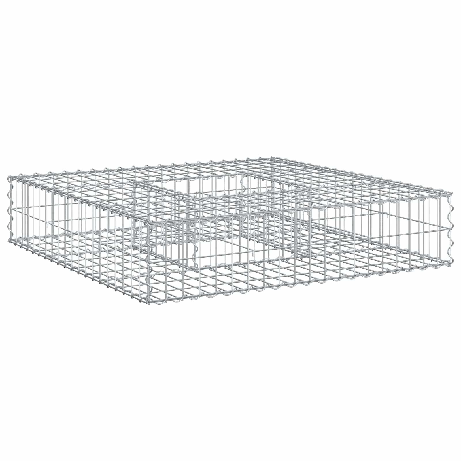 vidaXL Gartenzaun Gabionen Hochbeet Silber, (1-St)