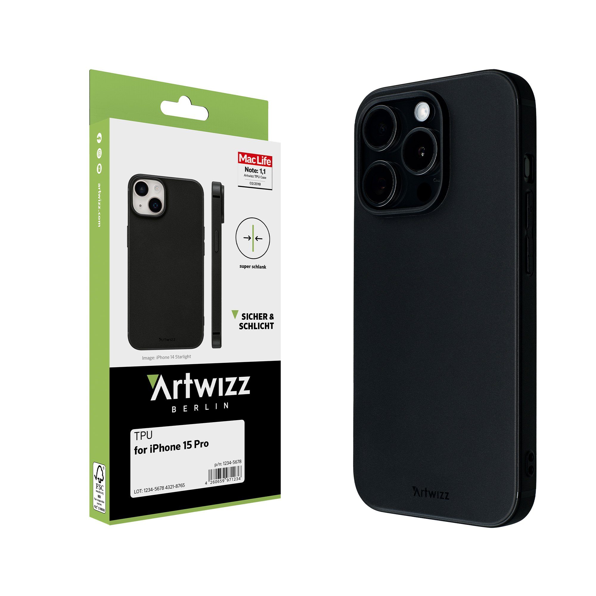 Artwizz HangOn Case kompatibel mit iPhone 14 Pro - Elastische Schutzhülle  aus Silikon als Handykette zum Umhängen mit Band - Schwarz ab 38,99 €