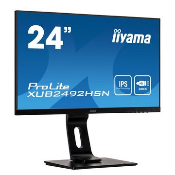 Iiyama XUB2492HSN-B1 TFT-Monitor (60,50 cm/23,8 ", 1920 x 1080 px, Full HD, 4 ms Reaktionszeit, 75 Hz, IPS, USB C, USB-Hub, DisplayPort-Ausgang)