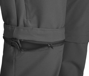 Bergson Zip-off-Hose AALBORG Vario Zipp-Off (slim) Damen Wanderhose, recycelt, elastisch, sportlich, Normalgrößen, grau