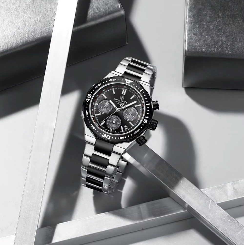 Tidy Quarzuhr NF 8049 Herrenuhr Bicolor Chronograph Quarz Sport NF 8049 günstig online kaufen