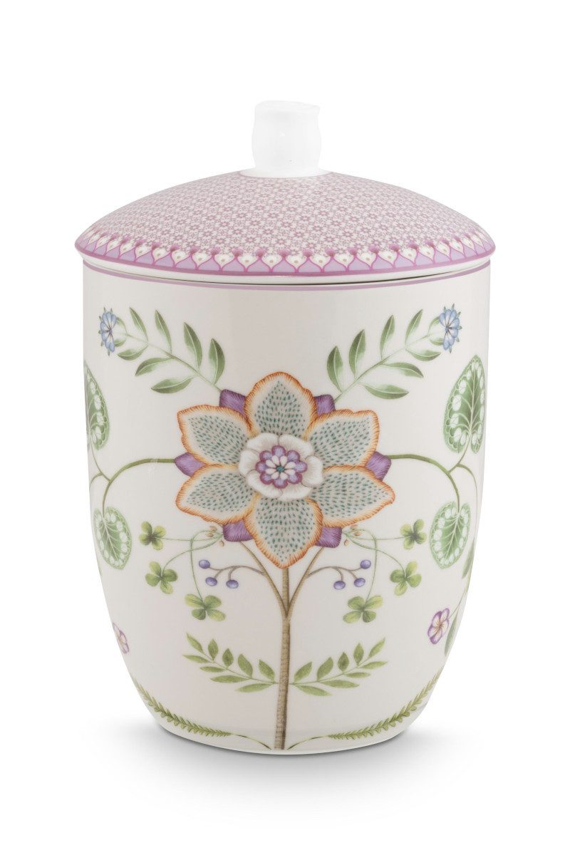 PiP Studio Vorratsdose Lily&Lotus Vorratsdose weiss/bunt 1,5l, Porzellan