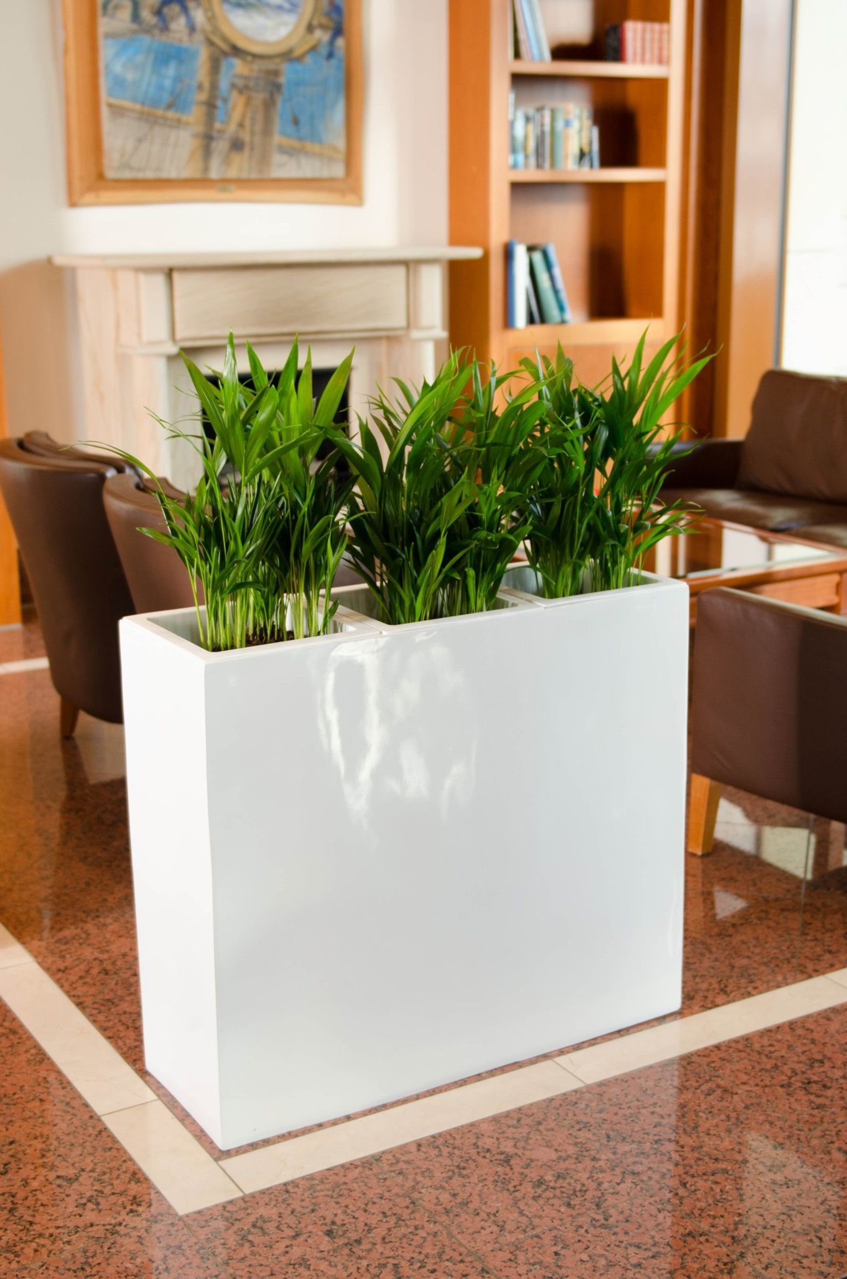 VIVANNO Pflanzkübel »Pflanzkübel Raumteiler Fiberglas "Elemento", Weiß
