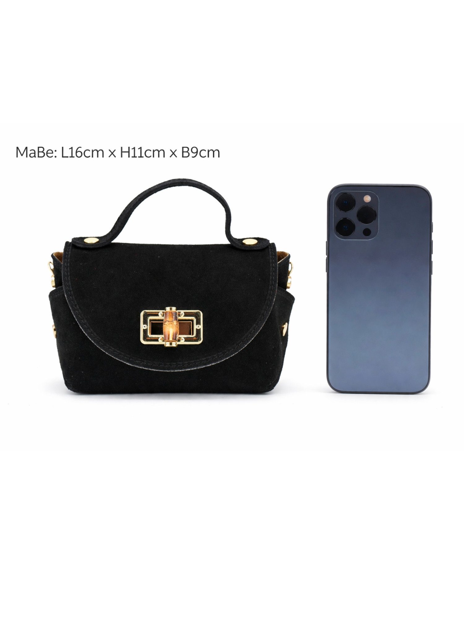BRISE TASCHE Schultertasche Mini – Elegante kleine Wildleder & Nappaleder Tasche (Einzelartikel), Kompakt, leicht, weiches Wildleder