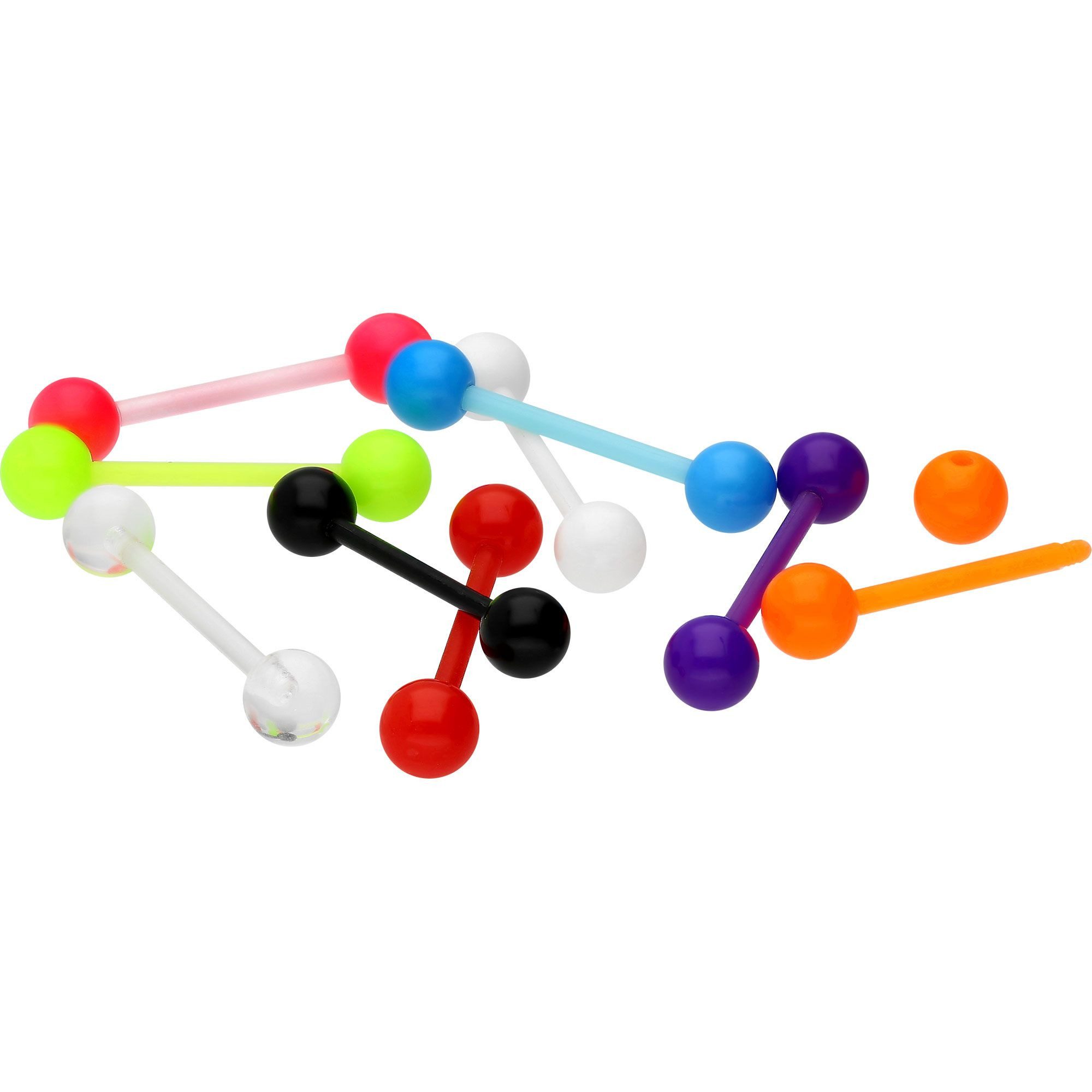 PIERCINGLINE Brustwarzenpiercing Acryl Barbell flexibel UNIFARBEN (Barbells, 1-tlg)