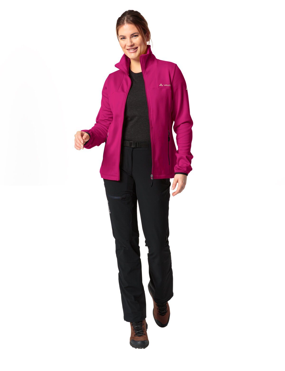 VAUDE Outdoorjacke Women's Jacket pink kompensiert Valsorda Klimaneutral rich Fleece (1-St)