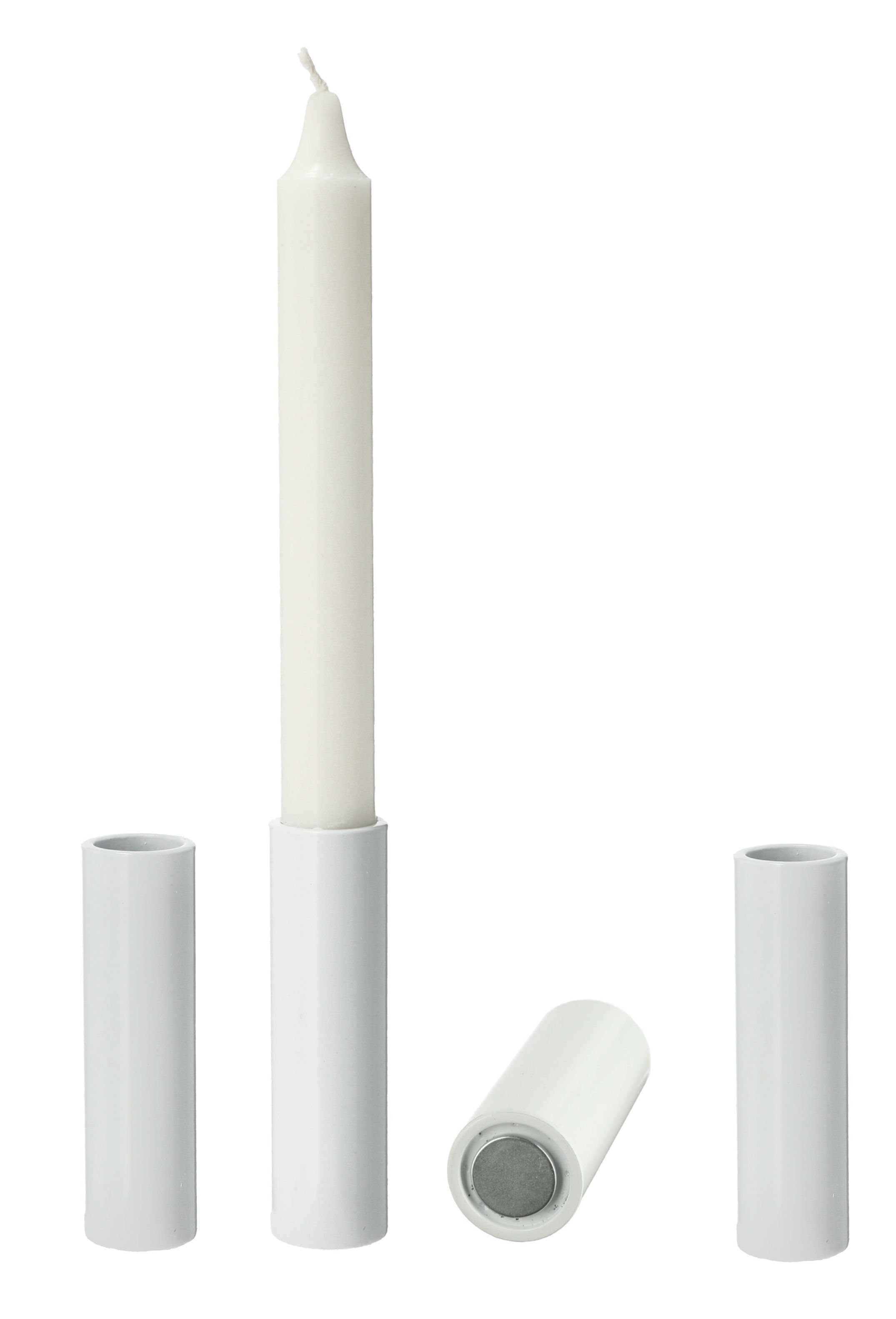 Spetebo Kerzenhalter Magnet Stabkerzen Halter 4er Set je 7,5 cm - weiß  (Set, 4 St., 4er-Set), varriabel, Deko, modern, Geburtag,romanstisch,  Hochzeit
