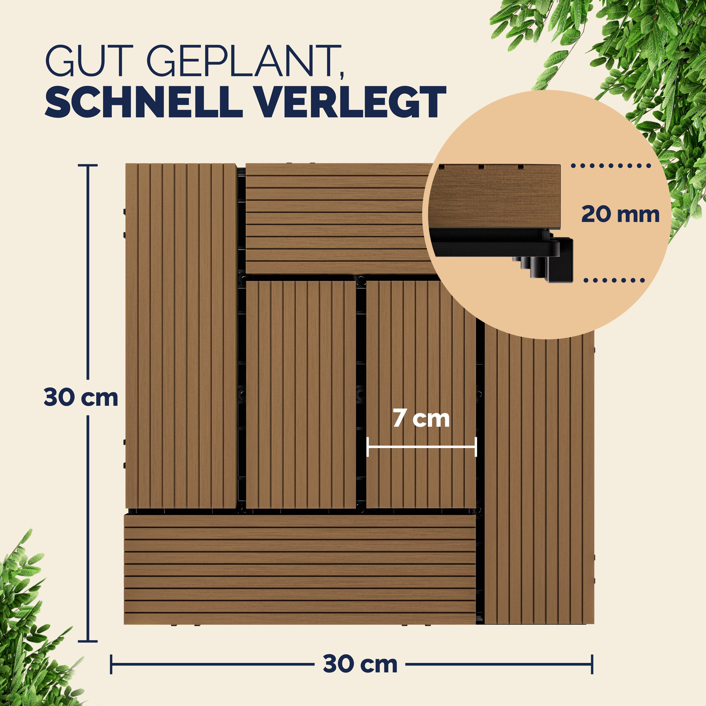 Deuba Holzfliesen 1x Mosaik Terrakotta günstig online kaufen