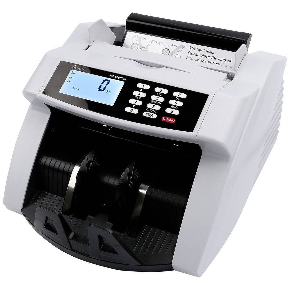 Olympia Banknotenzähler Geldzähler 947730522, für Banknoten (sortiert), Stückzähler / Bündelfunktion, Wertzähler / A