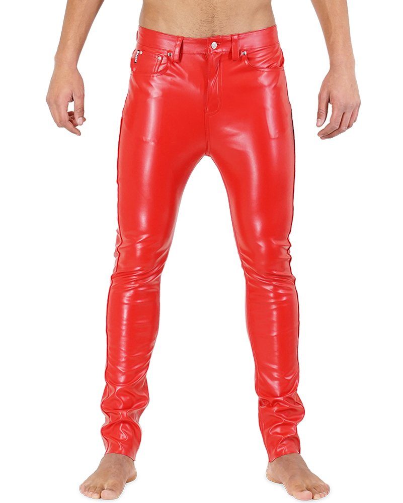 Lederhose Bockle® F-Skinny Red Kunstlederhose Lederhose Lederjeans sexy rot günstig online kaufen