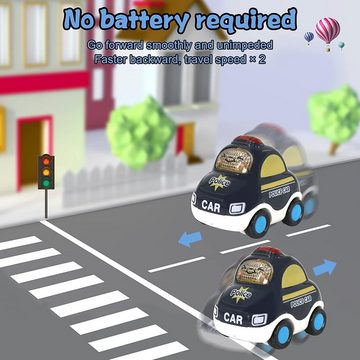 Fivejoy Spielzeug-Polizei 4-teiliges Cartoon-Auto-Modell-Set, 4-teiliges Jungenspielzeug, (Jungenspielzeug, Kinderspielzeug, lustiges Auto, das Auto für Kinder spielt, 4-tlg)